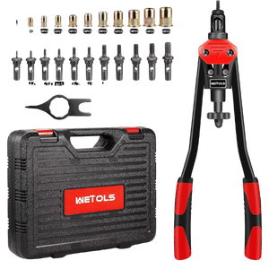 WETOLS 16" Rivet Nut Tool Kit, 11-Mandrel, 110pcs Rivnuts